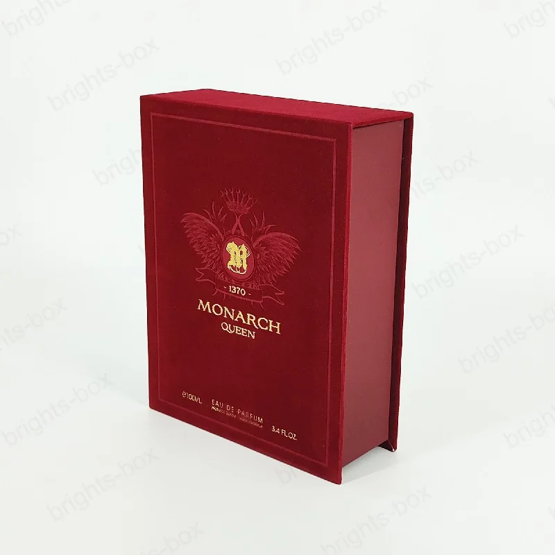 Book Shape Box Chinese Manufacturer Perfume Packaging Hot Stamping Debossing Flocking High Quality