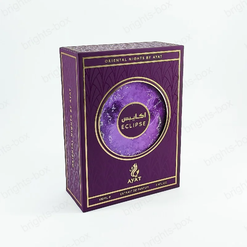 Chinese Manufacturer Rigid Box Perfume Paper Packaging Gold Hot Stamping UV Embossing Soft Touch
