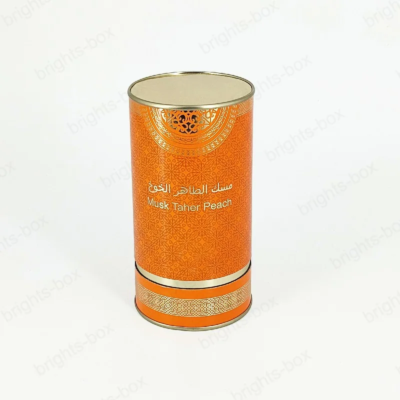 Cylinder Box Chinese Manufacturer Perfume Packaging Hot Stamping Glossy Varnishing UV High Quality