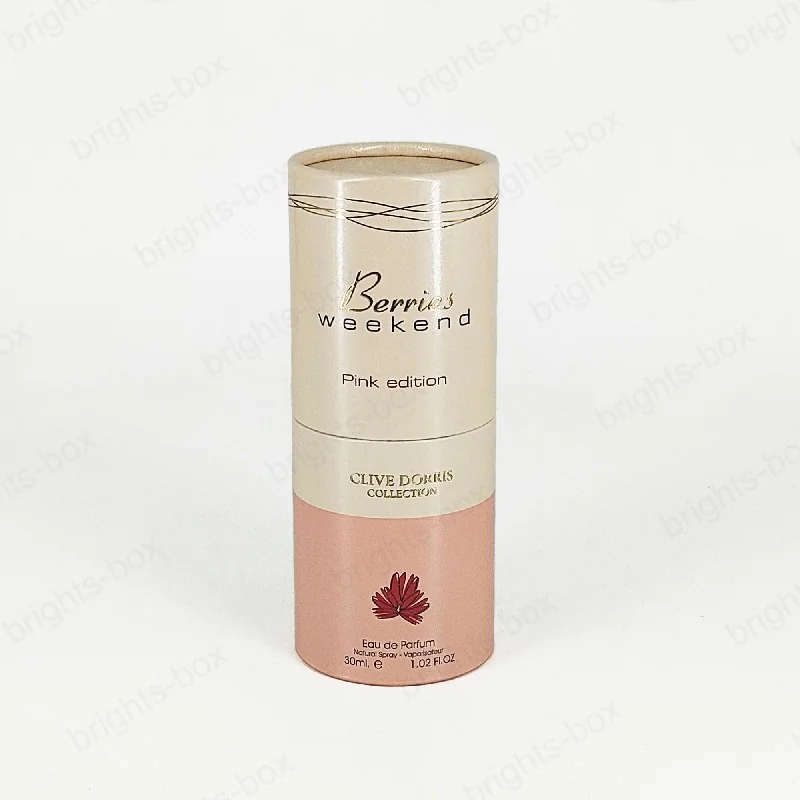 Cylinder Box Chinese Manufacturer Perfume Paper Packaging Gold Hot Stamping Drip Varnishing Glitter