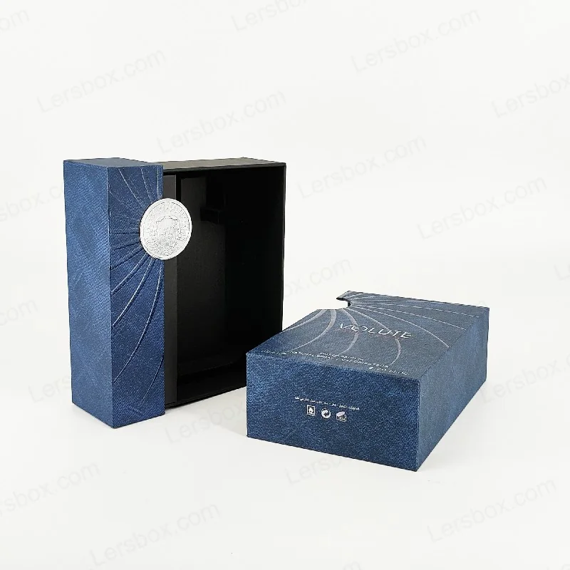 Drawing Box Chinese Manufacturer Perfume Packaging Hot Stamping Laser Silver Embossing High Quality