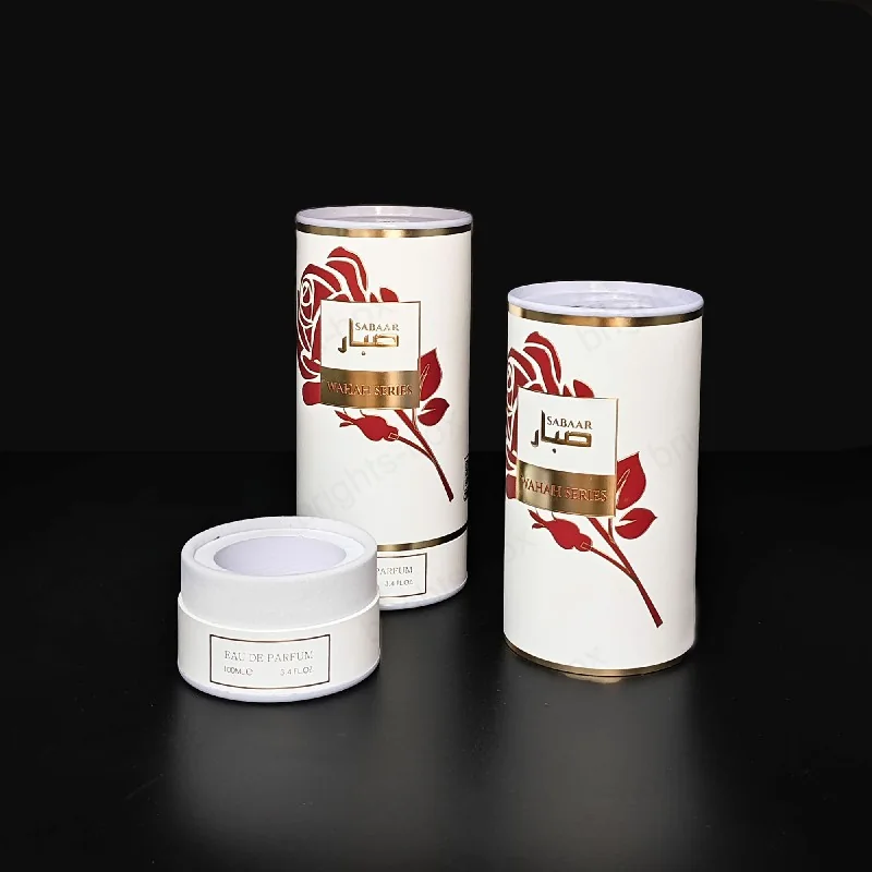 Paper Packaging Embossed Soft Touch Lamination Gold Hot Stamping Cylinder Boxes For Perfume Cosmetic Gift Luxury Certified Bright Factory Customizable