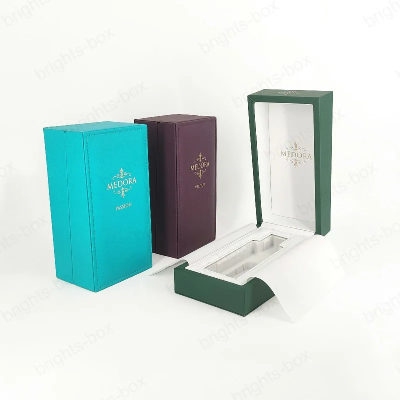 Paper Packaging Embossed Special Paper Gold Hot Stamping PU Box For Perfume Cosmetic Gift Luxury