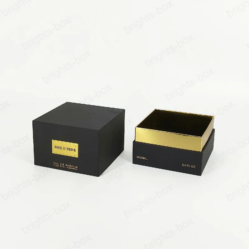 Square Box Chinese Manufacturer Perfume Paper Packaging Gold Hot Stamping Debossing Metal Plate High Quality