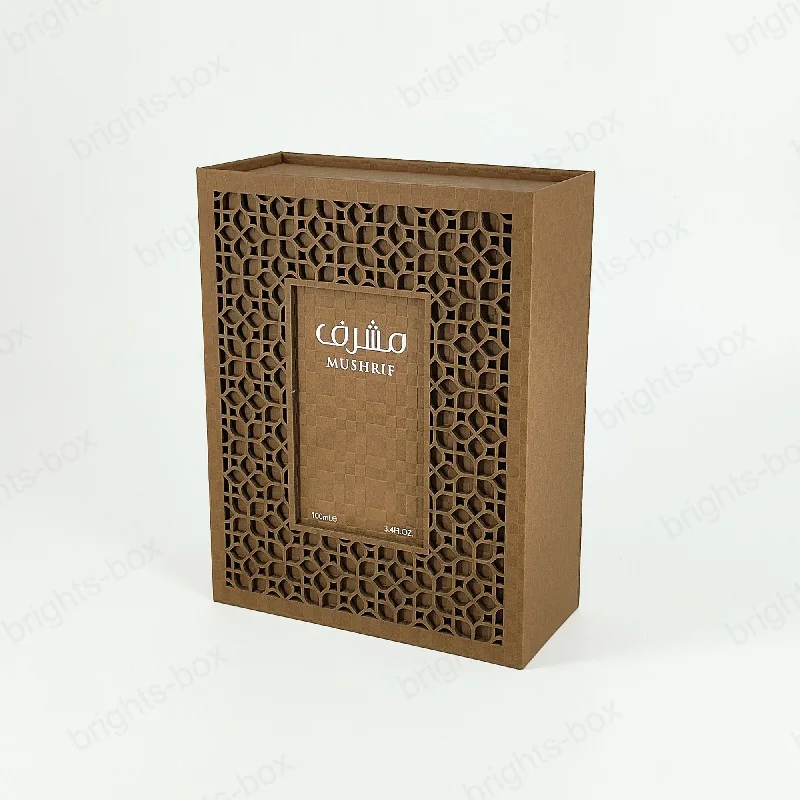 Wholesale Custom Perfume Bottle Packaging Set Gift Box Custom Silver Stamping Perfume Box